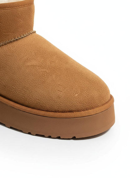 Amelia Süet İçi Kürklü Kalın Taban Bot - Taba