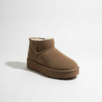 Amelia Süet İçi Kürklü Kalın Taban Bot - Vizon