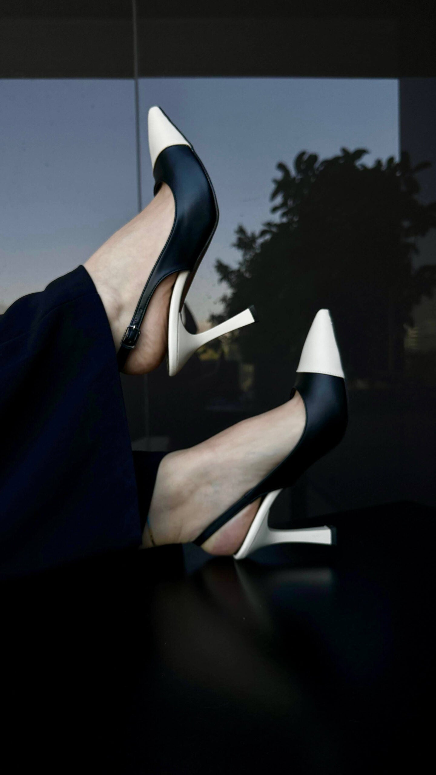 Elenor Renk Kontrastlı Stiletto